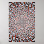 Affiche : Spirale de crâne : Conception Trippy : R