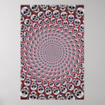 Affiche : Spirale de crâne : Conception Trippy : R