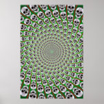 Affiche : Spirale de crâne : Conception Trippy : V