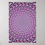 Affiche : Spirale de crâne : Conception Trippy : V