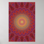 Affiche Trippy : Illustration radiale psychédéliqu