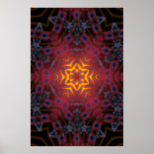 Affiche Trippy : Illustration radiale psychédéliqu