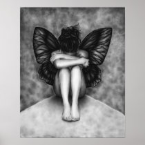 Affiche triste de fille de papillon