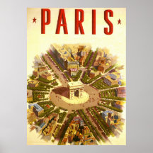 Affiche vintage Arc de Triomphe Paris France de vo