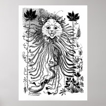 Affiche vintage d'art de chat de Nouveau d'art de 
