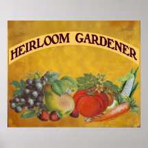 Affiche vintage d'art de jardinier d'héritage