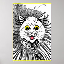Affiche vintage de chat de Nouveau d'art de Louis 