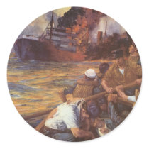 Affiche vintage de guerre - couler de bateau histo