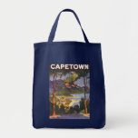 Affiche vintage de voyage, Cape Town, Afrique du S Sacs Fourre-tout