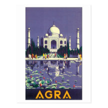 Affiche vintage de voyage d'Âgrâ Carte Postale