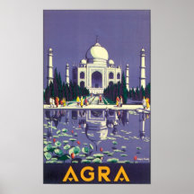 Affiche vintage de voyage d'Âgrâ