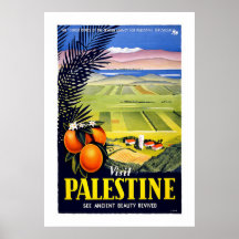Affiche vintage de voyage "de la Palestine de visi