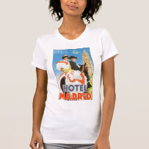 Affiche vintage de voyage de Madrid d'hôtel T-shirts