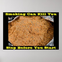 affiches contre le tabac sur le noir