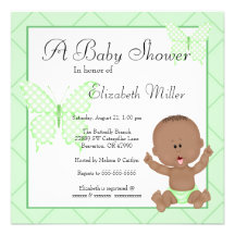 African American unisex Baby Shower Invitation