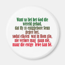 Afrikaans de 3h16 de John Magnets Pour Réfrigérateur