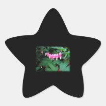 Aftappende Harten. Roze Bloemen Ster Sticker