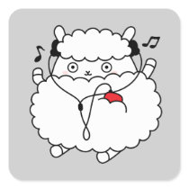 Agneau de musique de danse autocollant