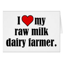 Agriculteur de lait cru de coeur carte de vœux