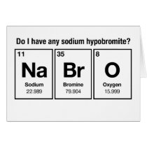 Ai-je un hypobromite de sodium ? NaBrO ! cartes
