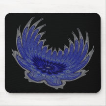 Ailes de floraison bleues tapis de souris