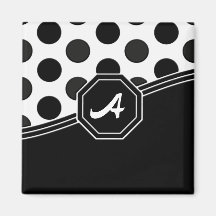 Aimant blanc et noir de monogramme