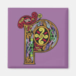 Aimant celtique de la lettre "P" -
