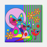 Aimant d'amusement mignon artistique de chats et d