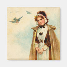 Aimant de carré de femme de pèlerin