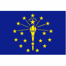 Aimant de drapeau de l'Indiana coupé Photo Sculptures