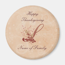 Aimant de la lettre S de monogramme de thanksgivin