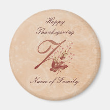 Aimant de la lettre z de monogramme de thanksgivin
