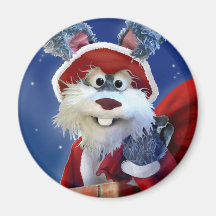 Aimant de lapin de Père Noël