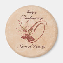 Aimant de LetterO de monogramme de thanksgiving