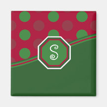 Aimant de monogramme de Noël