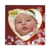 Aimant de Noël de souvenir de la photo du bébé