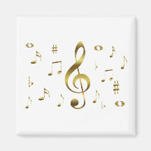 Aimant de notes musicales d'or