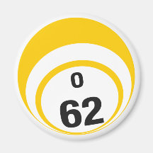 Aimant de réfrigérateur de boule de bingo-test d'O