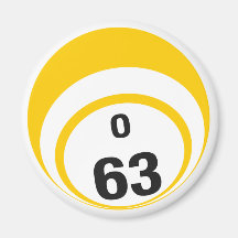 Aimant de réfrigérateur de boule de bingo-test d'O