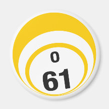 Aimant de réfrigérateur de boule de bingo-test d'O