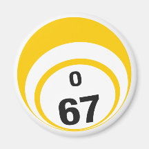 Aimant de réfrigérateur de boule de bingo-test d'O