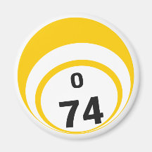 Aimant de réfrigérateur de boule de bingo-test d'O