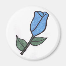 Aimant de rose de bleu