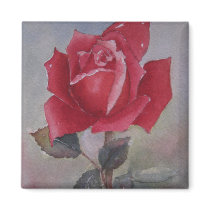 Aimant de Saint-Valentin de rose rouge