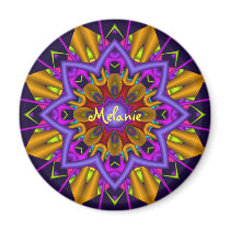 Aimant d'étoile de mandala avec le nom