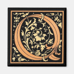 Aimant du ` Q floral vintage de monogramme' -