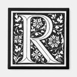 Aimant du ` R floral vintage de monogramme' -