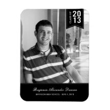 Aimant élégamment piqué de faire-part d'obtention  magnets en rectangle
