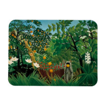 Aimant exotique de paysage de Henri Rousseau Magnets Rectangulaires