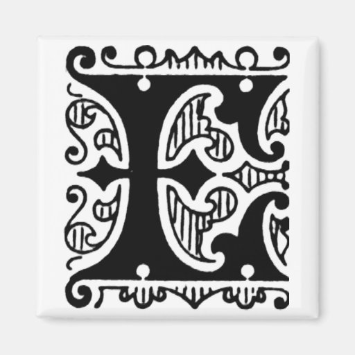 Aimant fleuri du monogramme "E" -